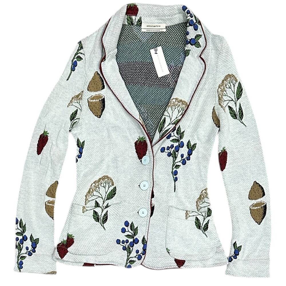 NWT Anthropologie Aldo Martins Novelty Fruit Knit Blazer